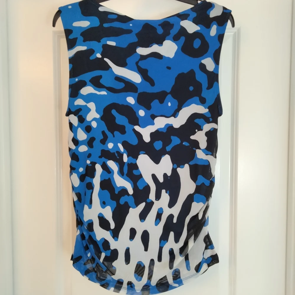 NWT XL Calvin Klein Blue Camo Sleeveless Top - Picture 10 of 10